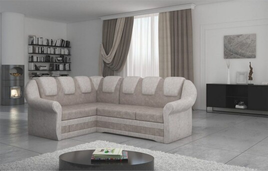 Seksjonssofa Eltap Lord II 243x195x112 cm Dora 22 Dora 21 Brun Beige Venstre