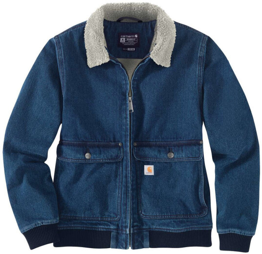 Carhartt Relaxed Fit Denim Sherpa Damejakke S Blå