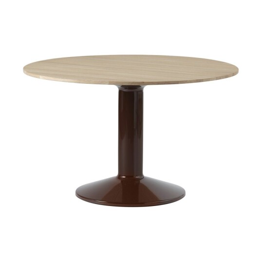 Muuto Midst søylebord Ø 120 cm Oiled Oak-Dark Red Muuto Midst søylebord Ø 120 cm Oiled Oak-Dark Red