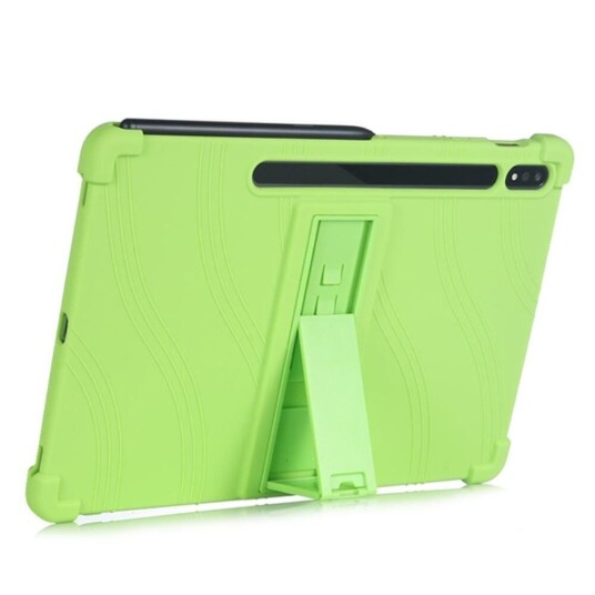 INCOVER Samsung Galaxy Tab S8 Plus / S7 Plus 12.4" Silikon Deksel m. Stativ - Grønn INCOVER Samsung Galaxy Tab S8 Plus / S7 Plus 12.4" Silikon Deksel m. Stativ - Grønn