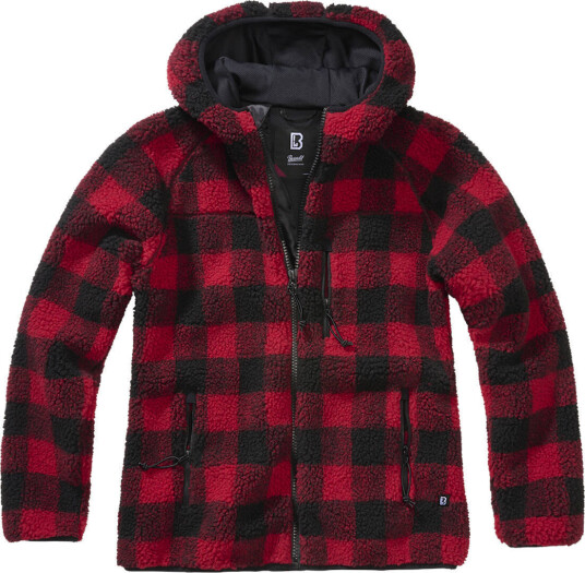 Brandit Teddyfleece Damejakke XS Svart Rød Brandit Teddyfleece Damejakke XS Svart Rød