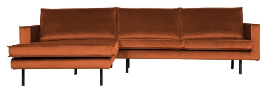 BePureHome Rodeo 3-seter. Sofa m/Venstrevendt sjese - Rust Velur