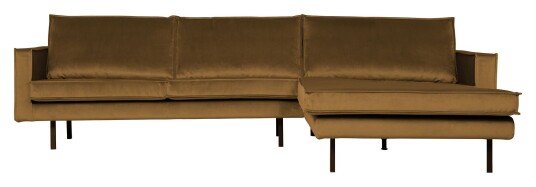 BePureHome Rodeo 3-seter. Sofa m/høyrevendt sjese - Honninggul Velur