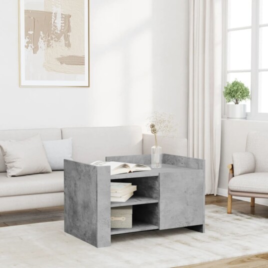  Salongbord betonggrå 80x50x50 cm konstruert tre 848356