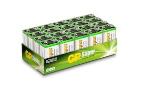 GP Super Alkaline 9V Batteri 20-pk - 1604A/6LF22 Universale Batterier