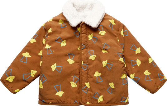 Bobo Choses Pixel Abduction Sheepskin Reversible Jacket - Brown - 86