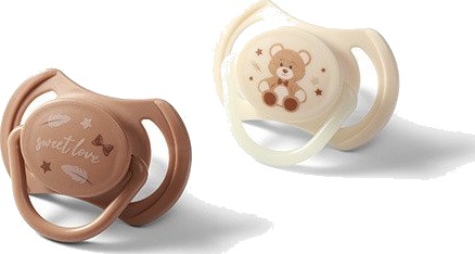 BabyOno 166901 Symmetriske Silikonsmokker 0-6 mnd brun/beige 2 stk BabyOno 166901 Symmetriske Silikonsmokker 0-6 mnd brun/beige 2 stk