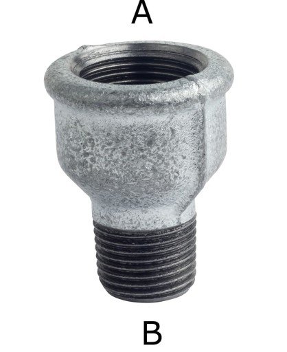 Galvanisert forskaling 2,1/2" x 2" fra GF Georg Fischer