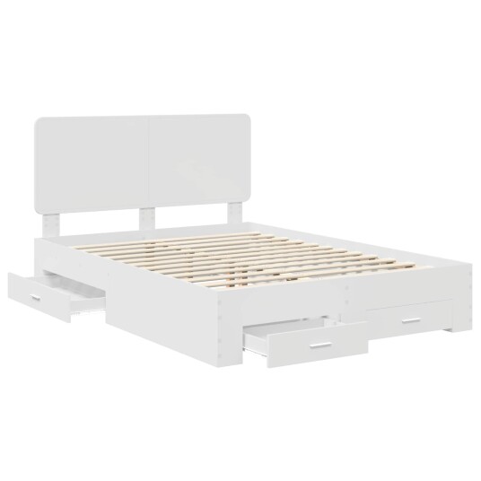  Sengestamme med hodegjerde Hvit 140 x 190 cm Konstruert tre