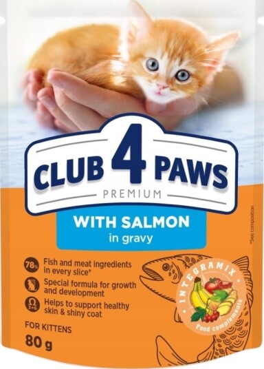 Club4Cat Premium Laks Våtfôr 80 G