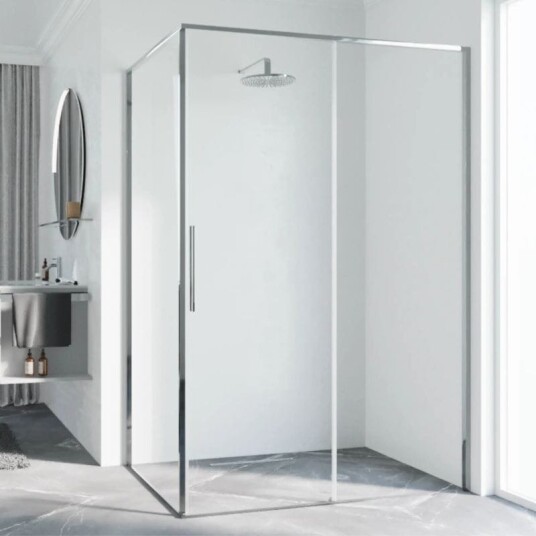 Novellini Riga 2PF Skyvedører Krom / 179cm Venstre Hengslet