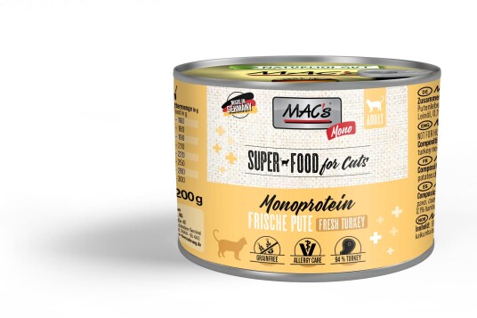 Mac'S Mono Super Food For Cats Kalkun 800G Våtfôr