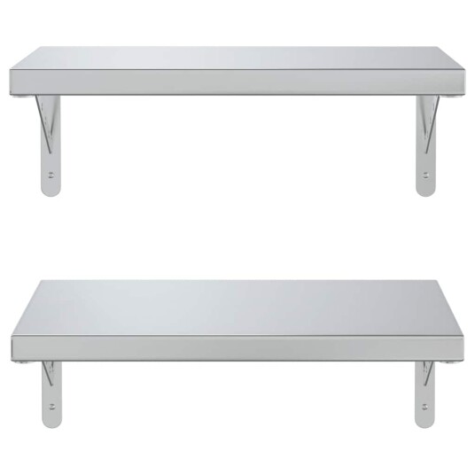 Vegghyller 2 stk 50x30 cm sølv rustfritt stål