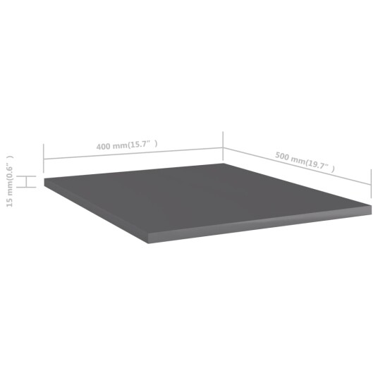 vidaXL Hylleplater 8 stk h?yglans gr? 40x50x1,5 cm sponplate vidaXL Hylleplater 8 stk h?yglans gr? 40x50x1,5 cm sponplate