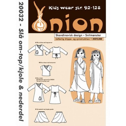 ONION Mønstermal Kids 20032 Wrap Top Dress & Skirt Str 92 128 2 8 år