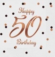 Godan B&C Happy 50 Birthday Servietter Hvite 33X33 20 Stk. Godan B&C Happy 50 Birthday Servietter Hvite 33X33 20 Stk.