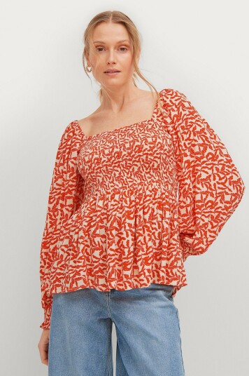 Soaked in Luxury - Bluse slZaya Smock Blouse LS - Rød Soaked in Luxury - Bluse slZaya Smock Blouse LS - Rød
