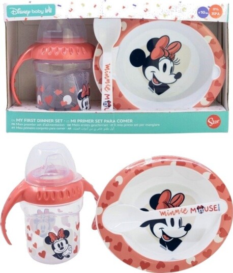 Disney Mikke Og Minni Mus Minni Mus Babyservise I 3 Deler Flaske Bolle Og Skje Disney Mikke Og Minni Mus Minni Mus Babyservise I 3 Deler Flaske Bolle Og Skje
