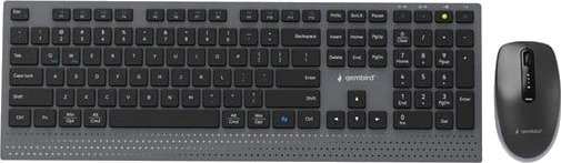 Gembird Slim Wireless Dual-Mode Tastatur & Mussett Engelsk (USA) Svart KBS-WPS-02