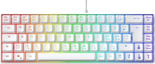 Next MX6 mini 65 RGB membran gamingtastatur hvit