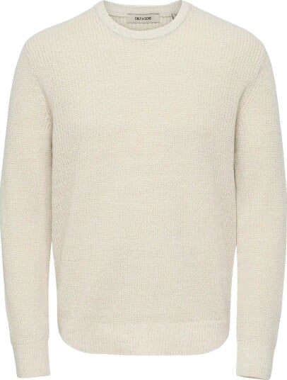 ONLY & SONS Onsjonas Reg Crew Neck Knit EGRET L