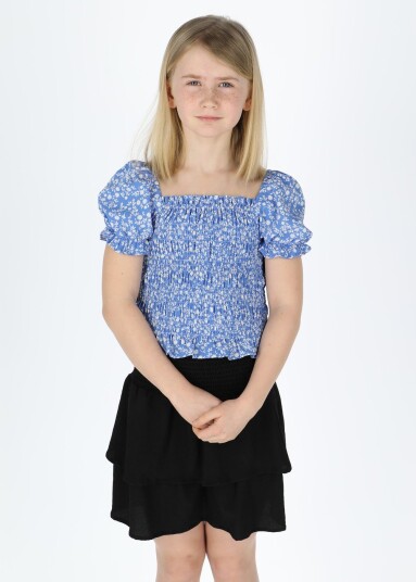 Seaside Miami Smock Top Jr Blue Flower 140 Topper