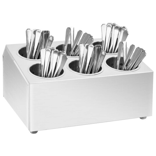  Bestikkholder 6 rister firkantet rustfritt stål 51230