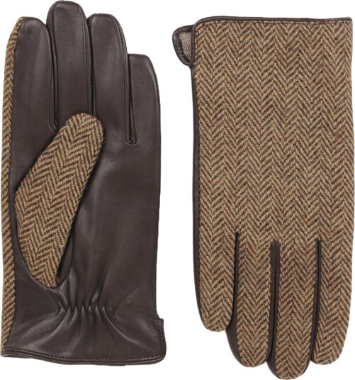 Nohr Studio Glenn Herringbone Leather Glove Brun 9.5