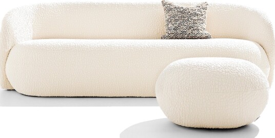 Jotex Sofa 3seter Polyester/Teddy/Kryssfiner/Polyeterskum Kremet hvit Bloom 1663845050