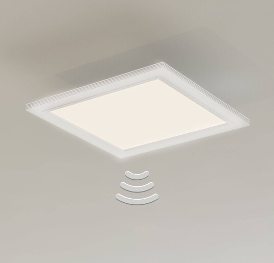 Briloner Taklampe med bevegelsessensor Piatto, Hvit / opal, Gangområde, Metall, Moderne