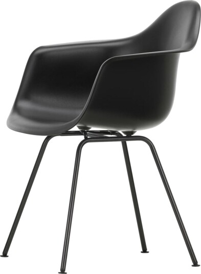 Vitra Eames Plastic DAX Spisestol med Armlener Dyp Svart Vitra Eames Plastic DAX Spisestol med Armlener Dyp Svart