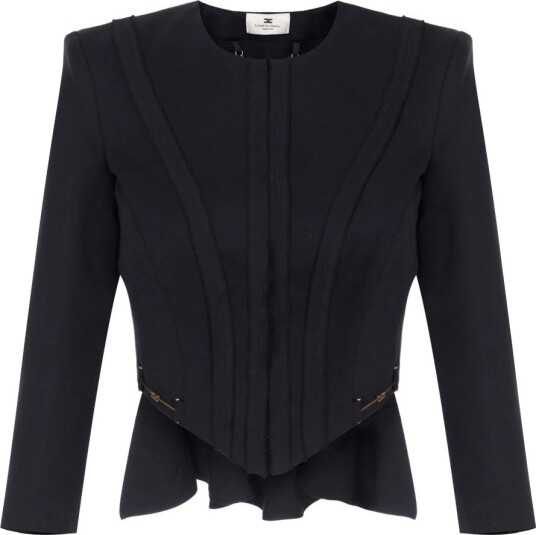 Elisabetta Franchi, Dame, Jakker, Svart, 2XL,