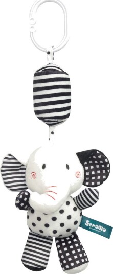 Sensillo Vognleke Sort/Hvit 32 cm Elefant