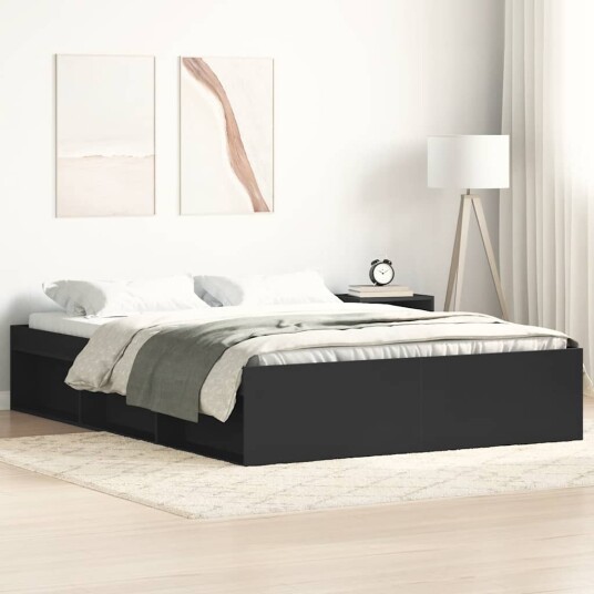 vidaXL Sengeramme svart 135x190 cm 8721012158658