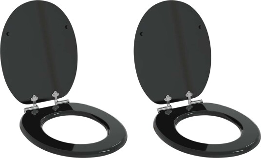  Myk lukking toalettsete 2 pcs Svart 44 x 38 cm MDF plater