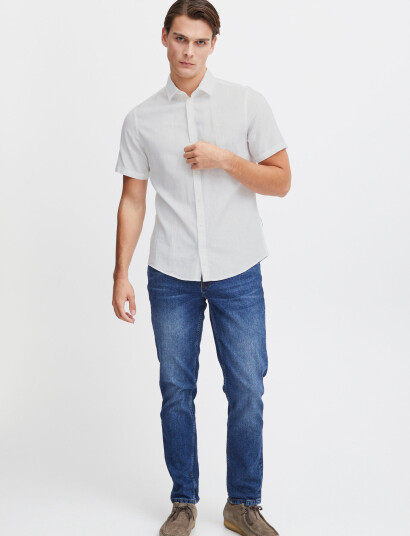 Casual Friday Cfaksel Ss Linen Mix Shirt - White - M