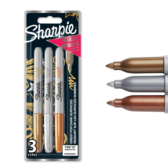 Sharpie Metallic 3-Blister 14 mm Gull/Sølv/Bronze Sharpie Metallic 3-Blister 14 mm Gull/Sølv/Bronze