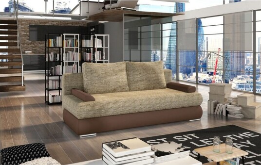 Sofa Eltap Milo 213x95x90 cm Berlin 03 Myk 15 Beige Brun