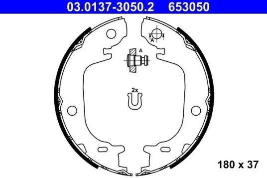 Bremseskosett, håndbrems ATE 03.0137-3050.2