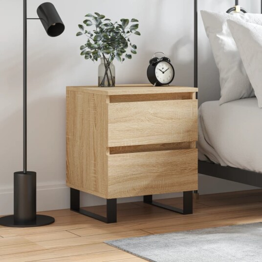  Nattbord 2 stk sonoma eik 40x35x50 cm konstruert tre