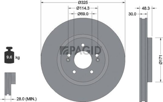 PAGID 56371NC Bremseskive