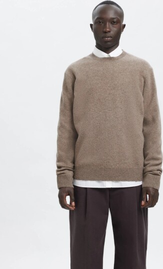 Annarr Anrragi Ls Knit Wool Crew Neck Brown S
