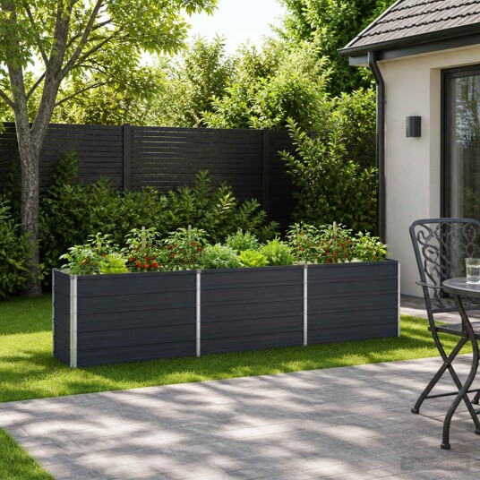 vidaXL Hevet Hagebed Antrasitt 240 x 40 x 55 cm kaldvalset stål