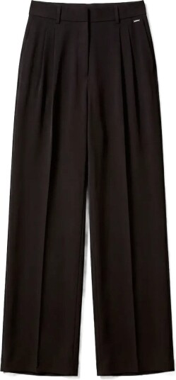 Calvin Klein Clean Poly Twill Wide Leg Pleat Black RG/10 x 32