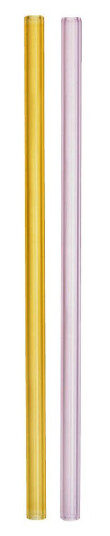 Kosta Boda Sugrør 20 cm 2 stk rosa/gul
