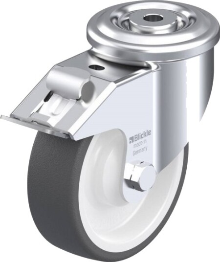 Blickle 537514 Lkr-Poth 125Ka-Fi Styrehjul Med Brems, Hjuldiameter 125 Mm, Bæreevne (Maks.) 350 Kg, 1 Stk