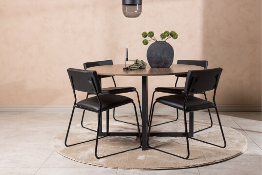 Venture Home Durango Matgruppe 120 cm Rund med 4 Kenth Stoler Valnød