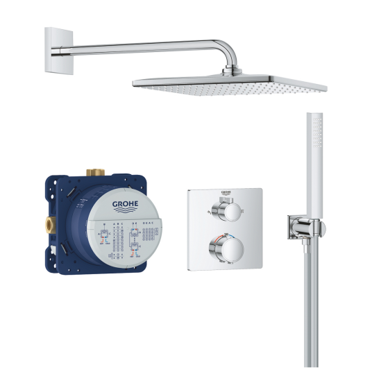 Grohe Precision Thermostat Dusjpakke For innbygning 2 uttak Krom