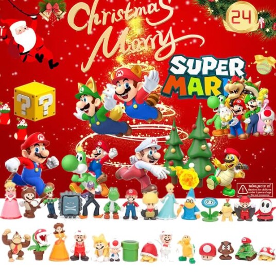Super Mario Julekalender for Barn 2025 24 Overraskende Julegaver med Fargerike Mario Leker