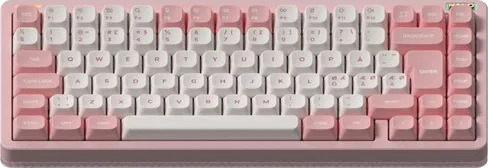 NuPhy Halo75 V2 Gamingtastatur Trådløs Sakura Fizz Raspberry Uten Numpad Rosa